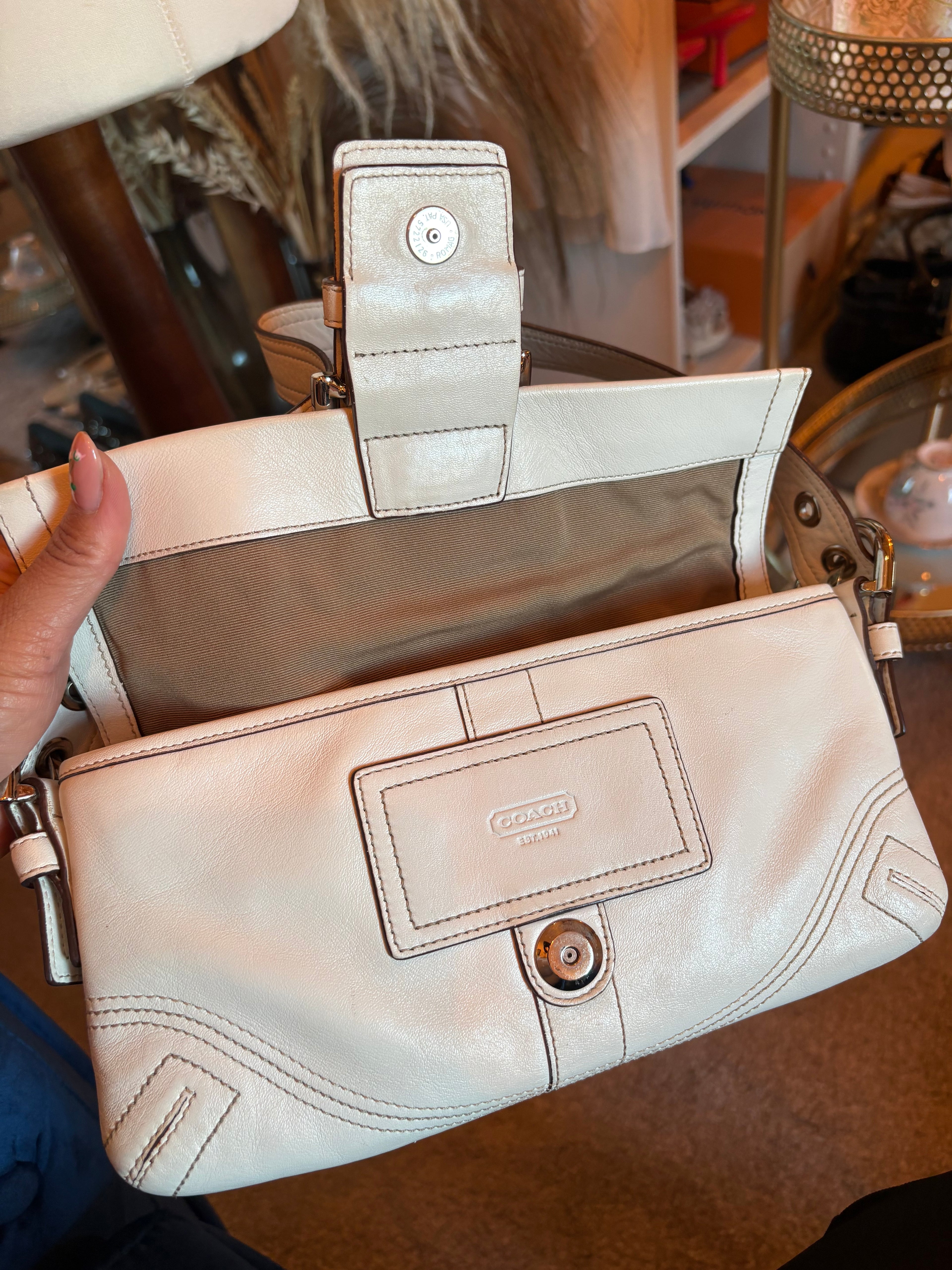 Coach white shoulder bag