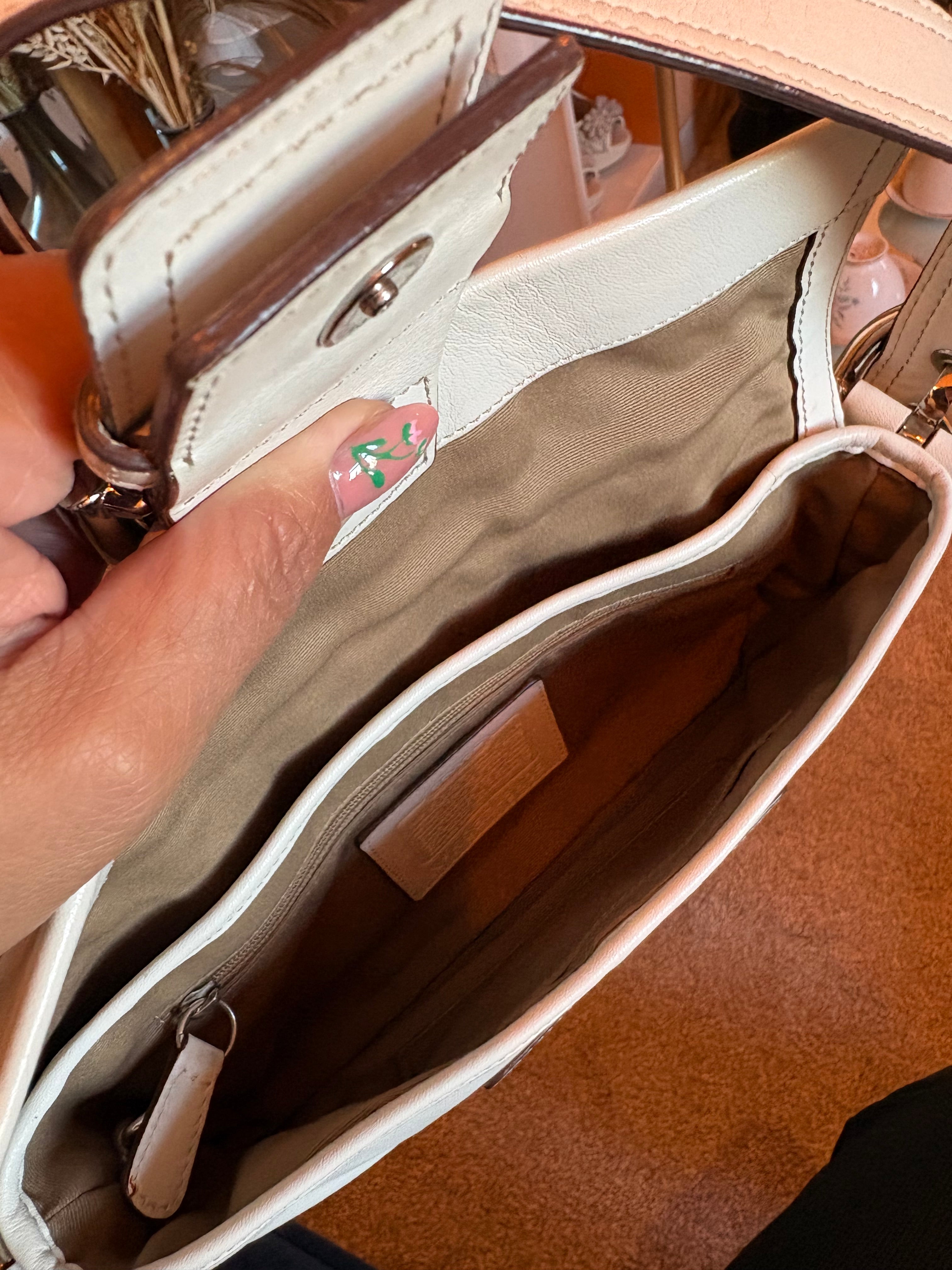 Coach white shoulder bag