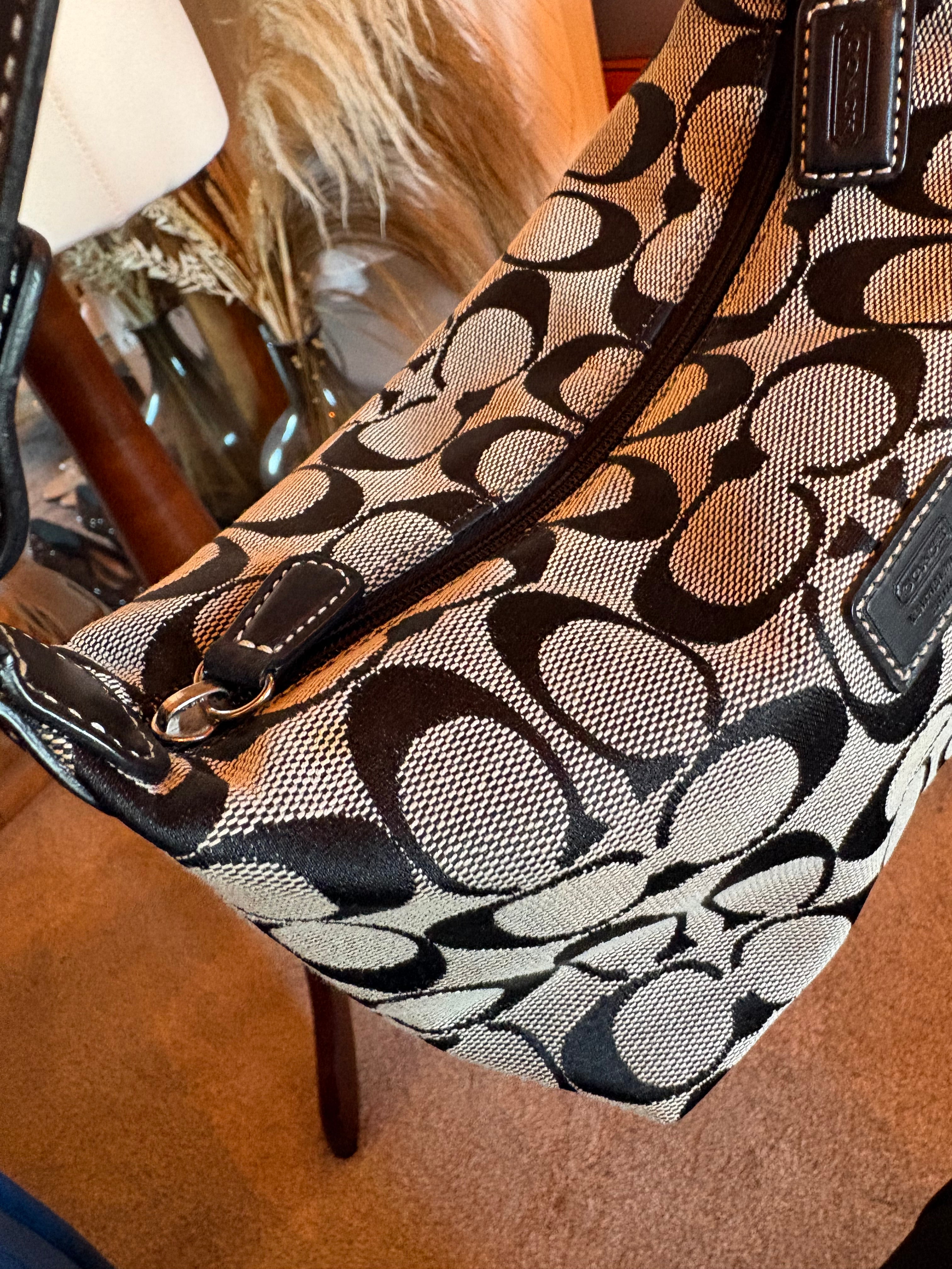 Coach black mini hobo bag