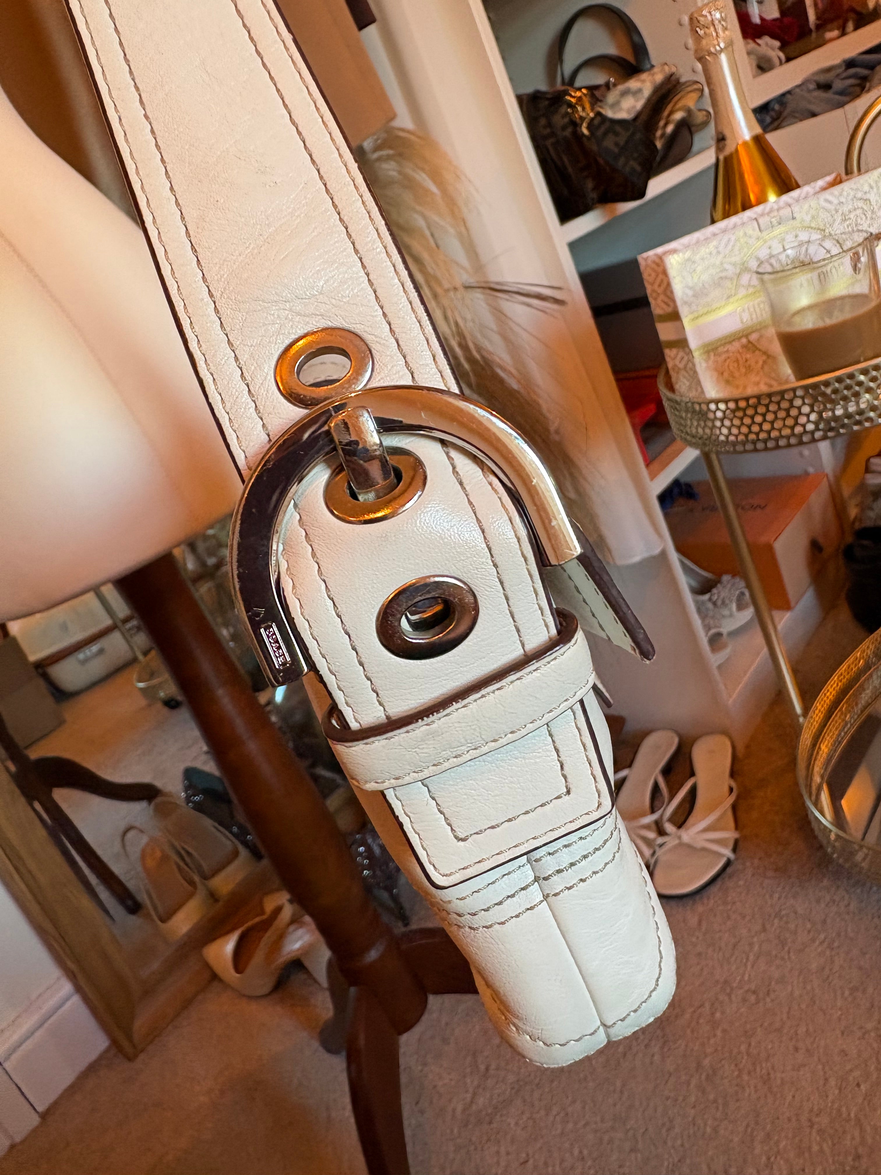 Coach white shoulder bag