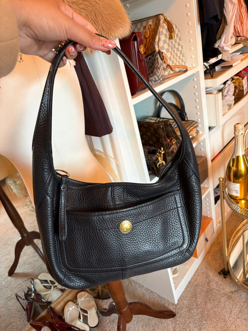 Coach ergo black leather hobo bag