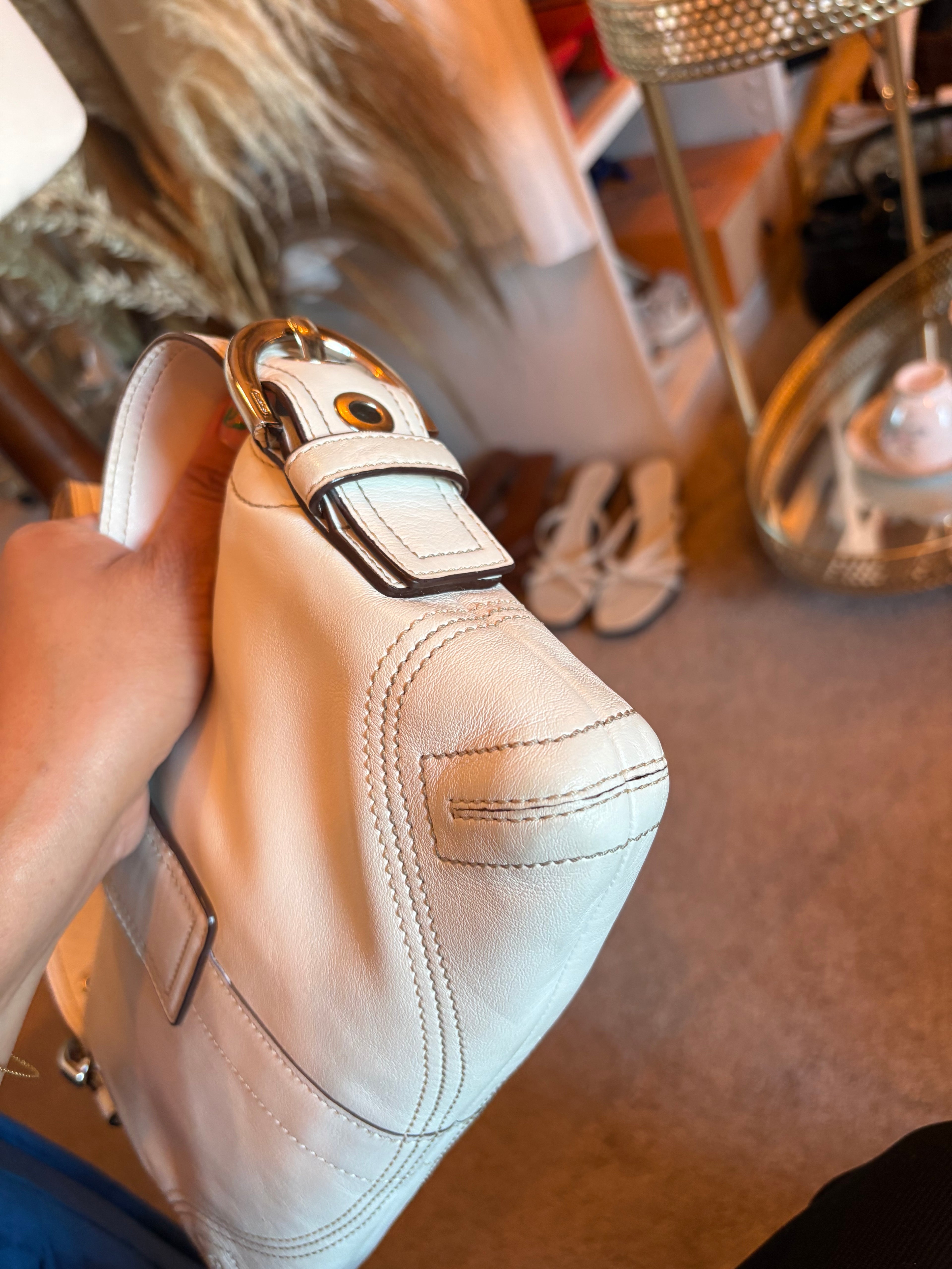 Coach white shoulder bag