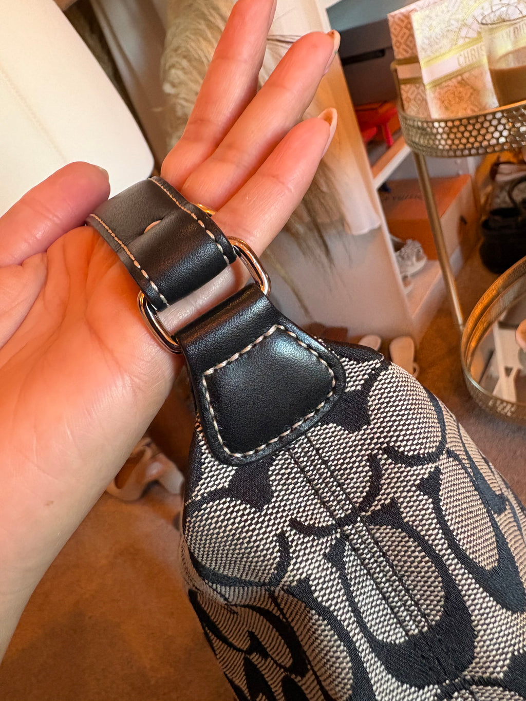 Coach black mini hobo bag