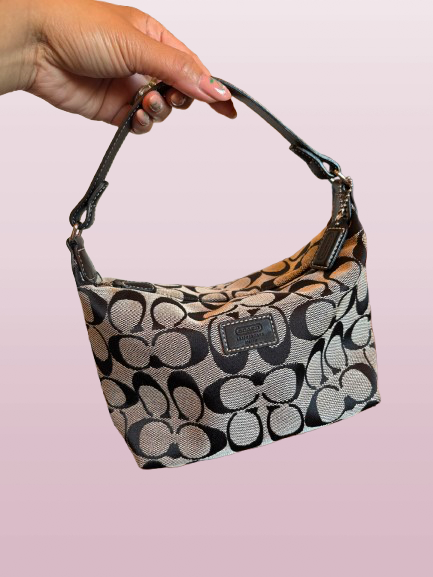 Coach black mini hobo bag